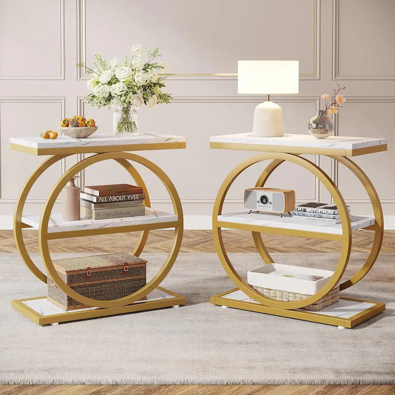 WHITE ELEGANT END TABLES